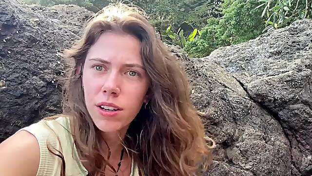 Youthful Wench Gets Caught Sneaking Away From Family Vacation To Masturbate in Public in Costa Rica