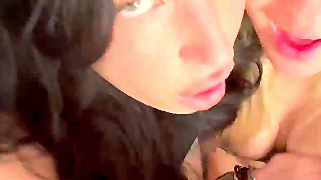 Caught in the Act Cher Woods & Lavender Lust Make Out in Double Handjob
